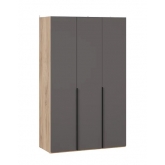 Шкаф для одежды Порто 580 с 3 глухими дверями (Яблоня Беллуно, Графит софт)